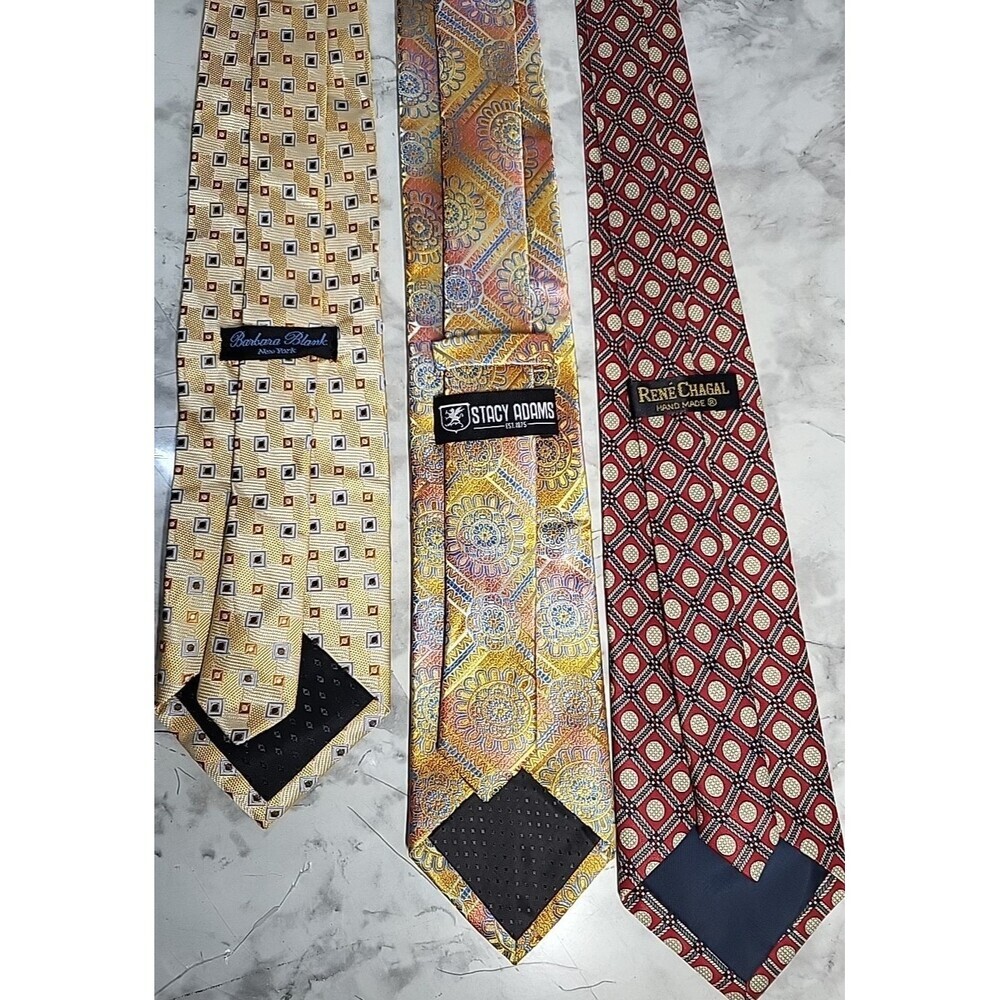 Lot Of 3 Men’s Colorful Neckties Business Church Party Wedding Dressy Handmade - Picture 3 of 4